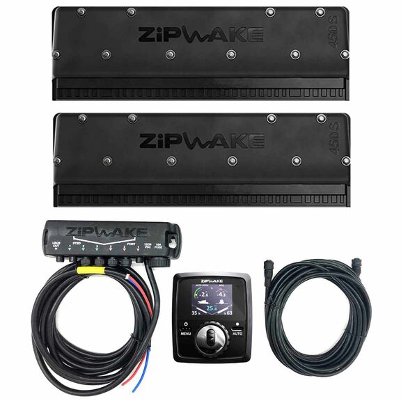Zipwake 450S Standard Dynamic Fully Automatic Trim Control System Kit with Remote Control, Built-in GPS, 3D-Gyro and 3D Accelerometer and Interceptors 26.8" Width, 6.1" Depth, 10.8" Height image number 0