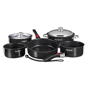 Professional Series Gourmet Nesting 10-Piece Jet Black Stainless Steel Induction Cookware Set with Ceramica&reg; Non-Stick