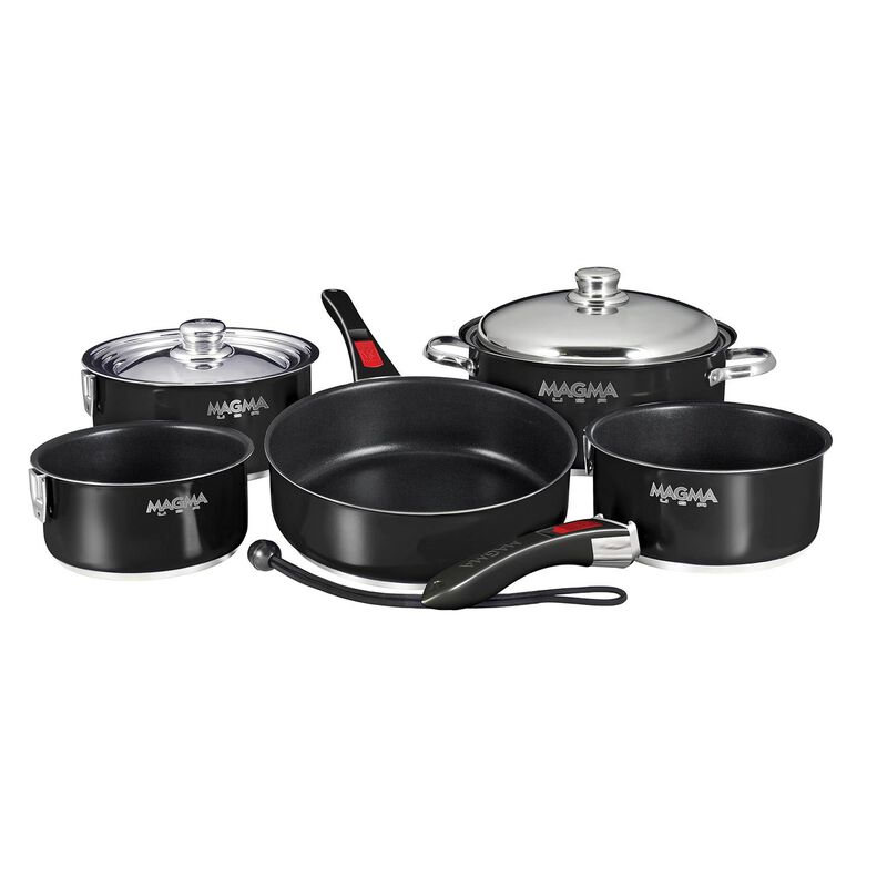 Professional Series Gourmet Nesting 10-Piece Jet Black Stainless Steel Induction Cookware Set with Ceramica® Non-Stick image number 0