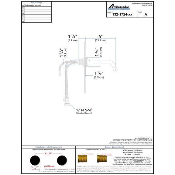 Aidack Wall-Mount Faucet, Chrome image number 2