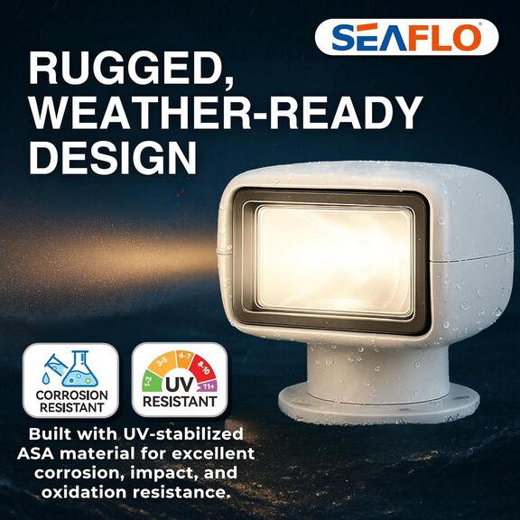 SEAFLO 01 Series 50W Remote Control Halogen Boat Searchlight, White image number 9