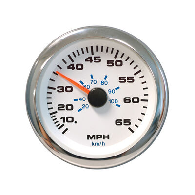 White Premier Pro Speedometer Kit, 65 mph