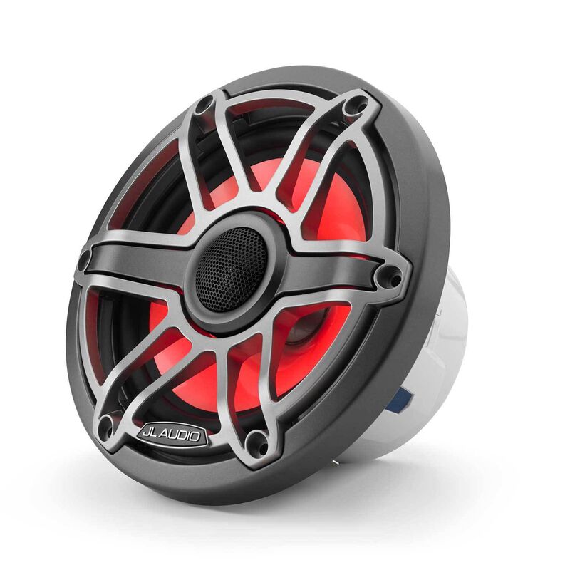 M6-650X-S-GmTi-i 6.5" Marine Coaxial Speakers, Gunmetal and Titanium Sport Grilles with RGB LED Lighting image number 1
