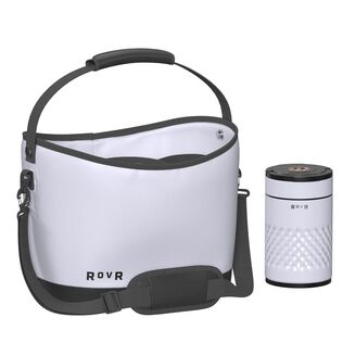 KeepR Beverage Tote Caddy with Ice Bucket and Shoulder Strap, Powder