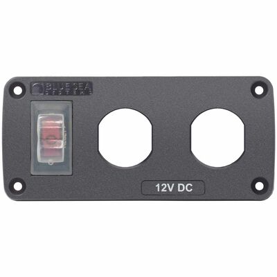Water-Resistant Accessory Panel, 15A Circuit Breaker, 2x Blank Apertures