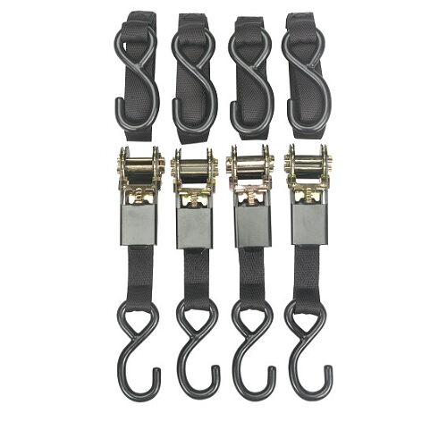 1" x 15' Ratchet Tie-Down Kit, 4-Pack