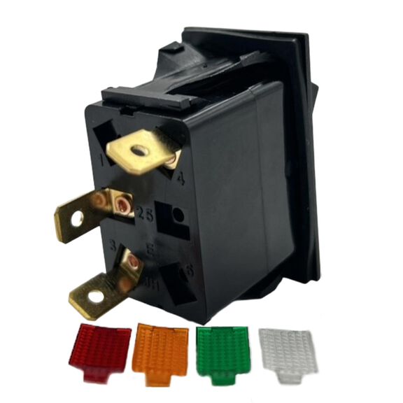 Rocker Switch, One LED and 4 LED Covers, Off/On, SPST image number 2