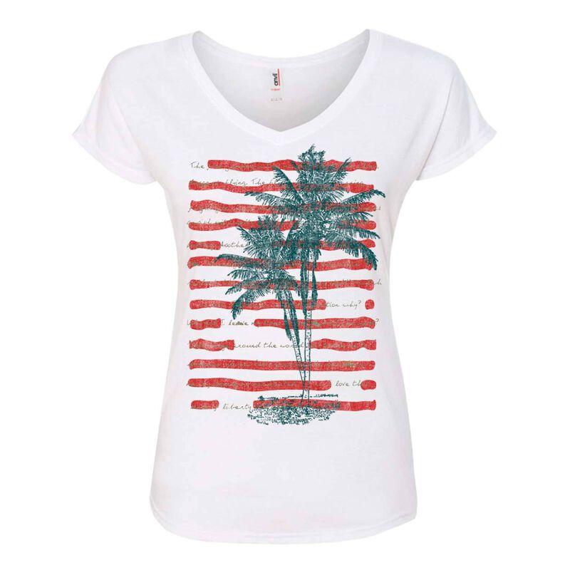 Women's Palm Tree Stripe Shirt image number 0