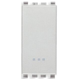 Vimar Eikon 1P 16AX 2-Way (3-Way) Switch, Lightable, Replaceable Button, Next (Silver)