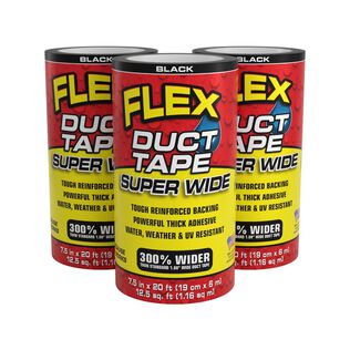 Flex Duct Tape&trade; Super Wide Black, 7 1/2" x 20', 3-Pack