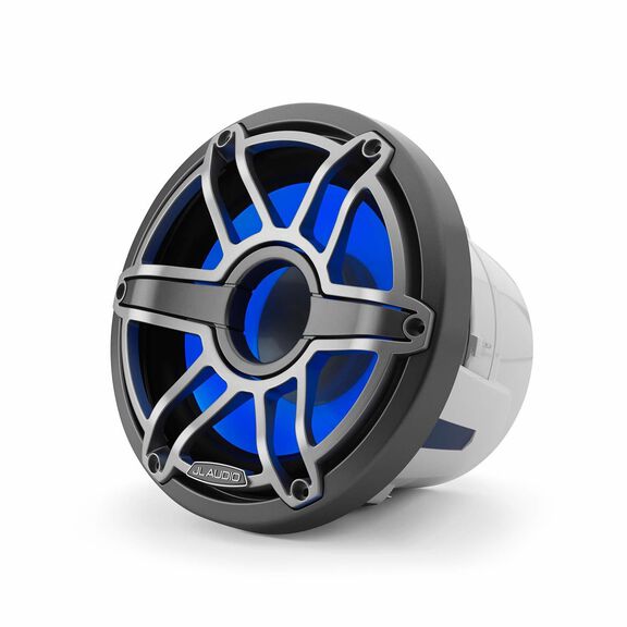 M6-8IB-S-GmTi-i-4 8" Marine Subwoofer Driver, Gunmetal & Titanium Sport Grille with RGB LED Lighting image number 0