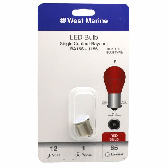 Single Contact Bayonet BA15S-1156 LED Bulb, Red image number 0