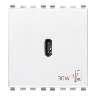 Vimar Eikon USB-C Power Delivery (PD) Supply Unit 30W, 2-Module, White