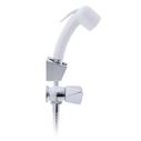 Trinidad 2H External Shower Mixer Small Arctic White Sprayer, 6' Stainless Steel Hose Chrome/Arctic White image number 1