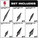 Step Drill Bit Set, 6 Piece image number 1