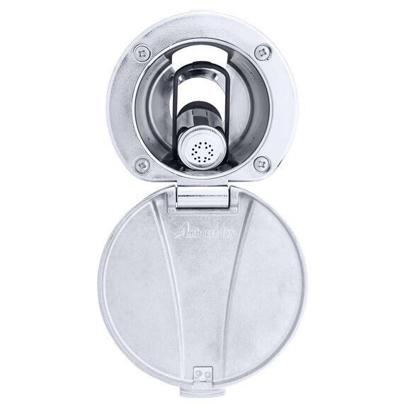 Recessed Shower Chrome Cup with Stainless Steel Lid, Hammer-Head Black Sprayer, 6' Stainless Steel Hose image number 4