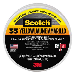 Scotch&reg; Vinyl Electrical Tape 35, 3/4" x 66',Yellow