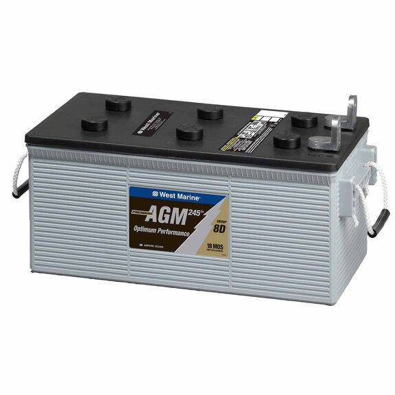 L-Terminal Group 8D Dual Purpose Marine AGM Battery, 245 Amp Hours, 1450 Cold Cranking Amps, 1800 Marine Cranking Amps, 518 Reserve Minutes image number 0