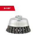 3-1/2" Carbon Steel Knot Wire Cup Brush image number 0