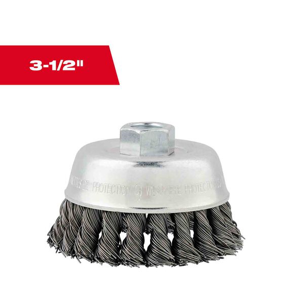 3-1/2" Carbon Steel Knot Wire Cup Brush image number 0