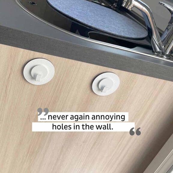 Magnetic Hook "CLEVER", Includes Metal-Nano-Gel-Pad, White image number 1