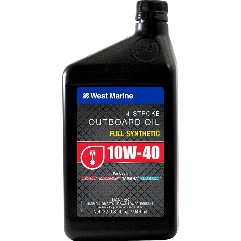WEST MARINE Premium 10W40 4Stroke Full Synthetic Engine Oil, Quart