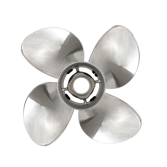 Quicksilver Q4 13" Diameter X 17" Pitch, 4-Blade Stainless Steel Propeller, Right Hand Rotation image number 0