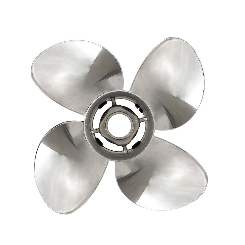 Quicksilver Q4 13" Diameter X 17" Pitch, 4-Blade Stainless Steel Propeller, Right Hand Rotation | by West Marine