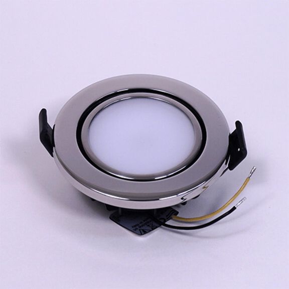 BCM Newport LED Downlight 85mm Polished Stainless Steel image number 0