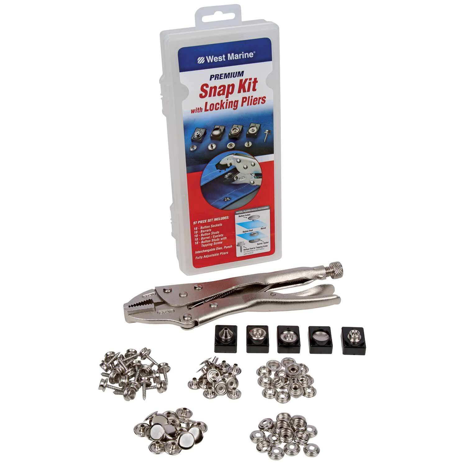 WEST MARINE Premium Snap Kit with Locking Pliers, 95-Pack