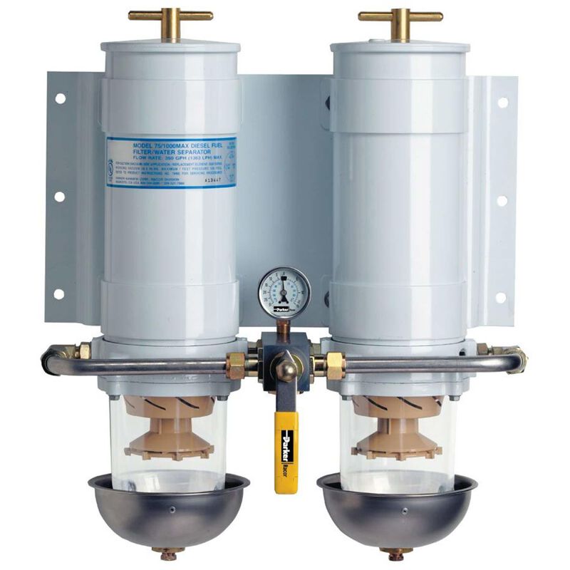 Marine Duplex 1000 Turbine Series Diesel Fuel Filter/Water Separator, 30 Micron image number 0