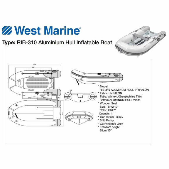RIB-310 Aluminum Hull Inflatable Boat image number 8