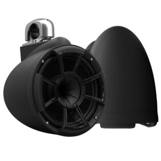 Wet Sounds REV 10 Black Special Edition Revolution Series 10" Matte Black Tower Speakers with Silver Aluminum Fixed Clamps (Pair)