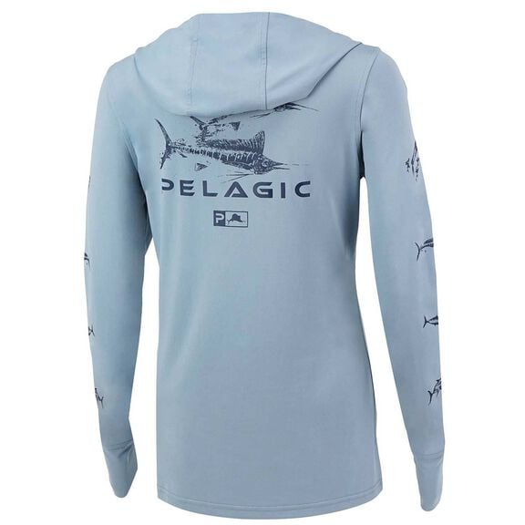 PELAGIC Women's Gyotaku Ultratek Hooded Shirt