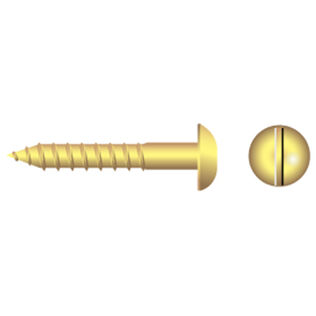 Brass Slotted Round-Head Wood Screws