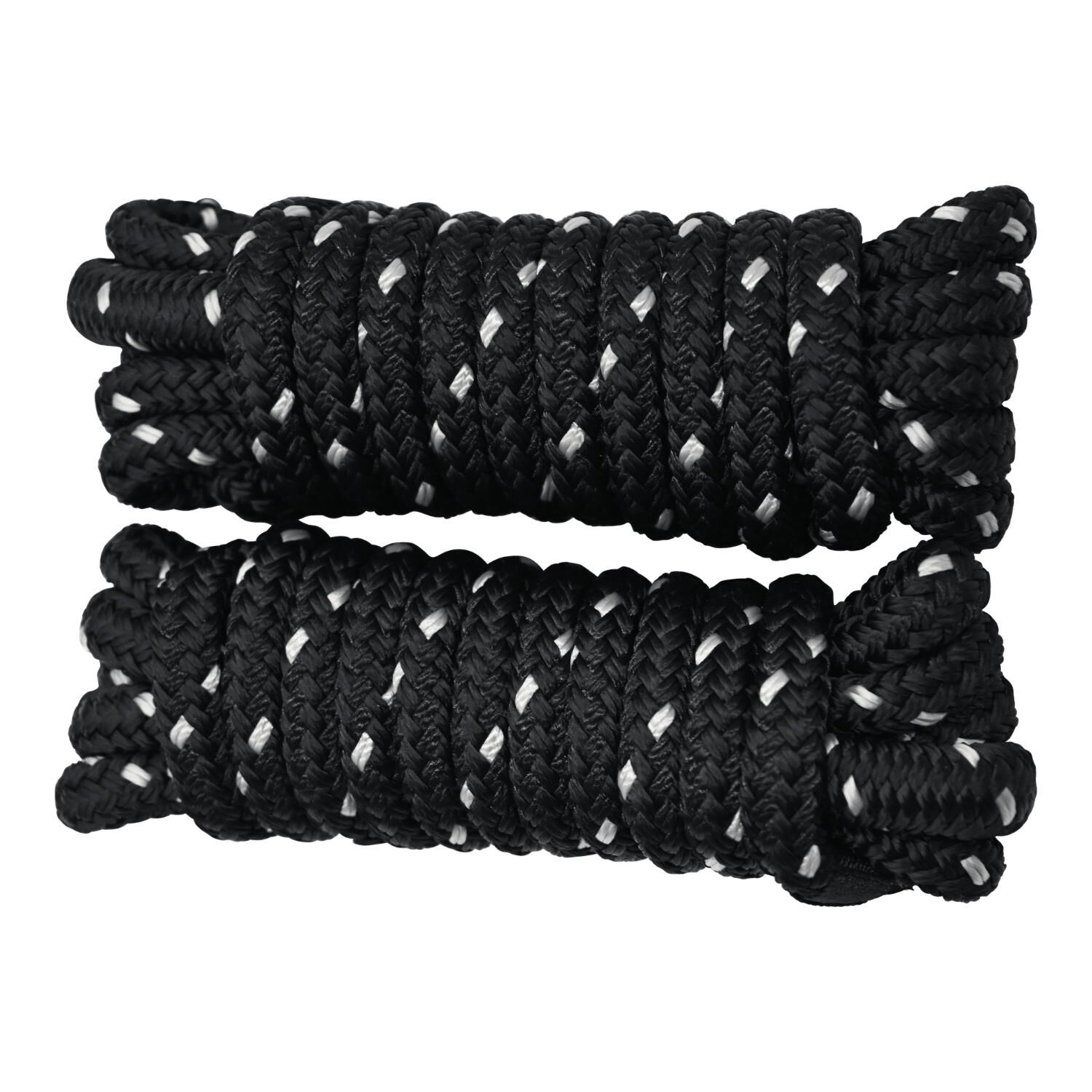 2 pack - SM 1/2" Dock Line Black with Silver Tracer - 10 Foo