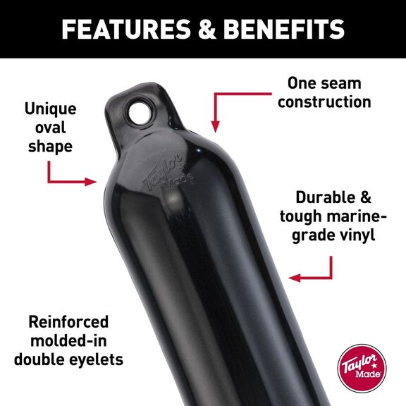 Hull-Gard Inflatable Boat Fender, Black Onyx (10.5" x 30") #71024 image number 2