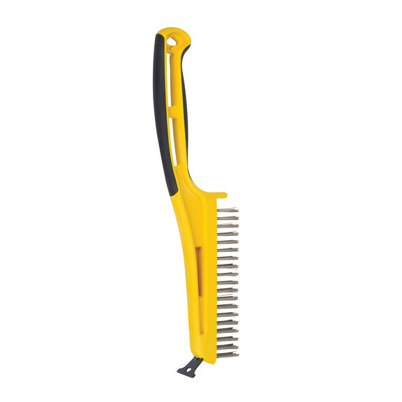 Wire Brush Stainless Steel 3'' x 19'' with Scraper / Overmold Handle image number 1