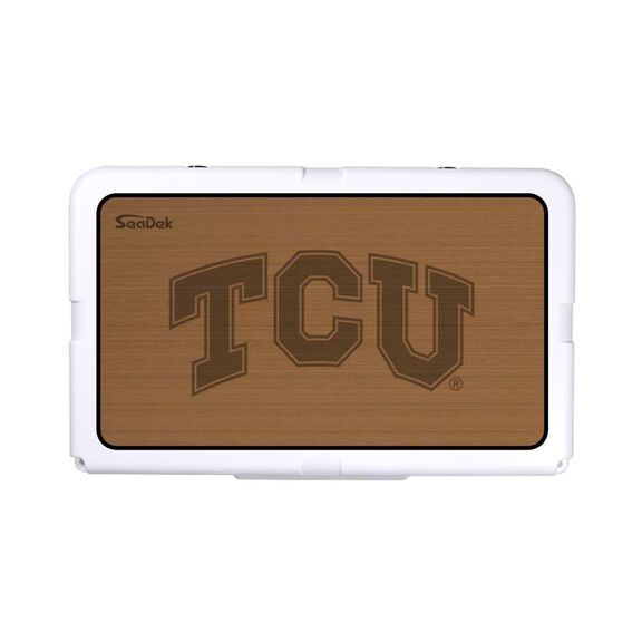 SeaDek Cooler Pad - Collegiate Collection - Fits RTIC 45 - Mocha / Black, Texas Christian University image number 0