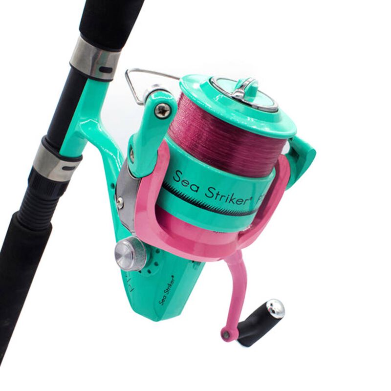 Saltwater Pink Fishing Rod, Spinning Fishing Rod for Reel Combo