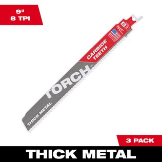 9" 8TPI The TORCH&trade; with Carbide Teeth SAWZALL&reg; Blades, 3 Pack