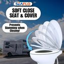 SEAFLO Porcelain RV Toilet with Sprayer Attachment 19in Gravity Flush Foot Pedal Soft Close image number 9