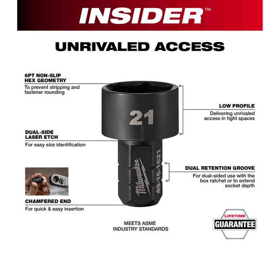 INSIDER&trade; Box Ratchet Socket 6 Point 21mm image number 1