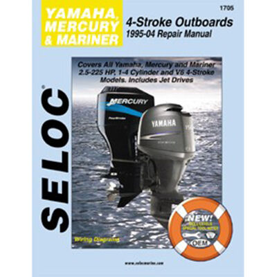 Repair Manual - Yamaha Mercury Marine Outboards, 1995-2004, All 4-stroke engines, 2.5-225HP