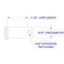 Stainless Steel Clevis Pin, 9/16" Dia. X 1 1/8" Grip Length image number 1