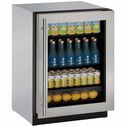 24" Stainless Glass Door Refrigerator image number 0
