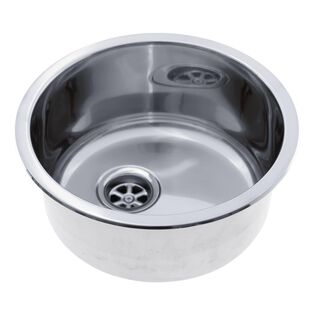Cylinder Sink Ultra-Mirror Finish, 304 Stainless Steel, 2" Drain, SoundKOTE