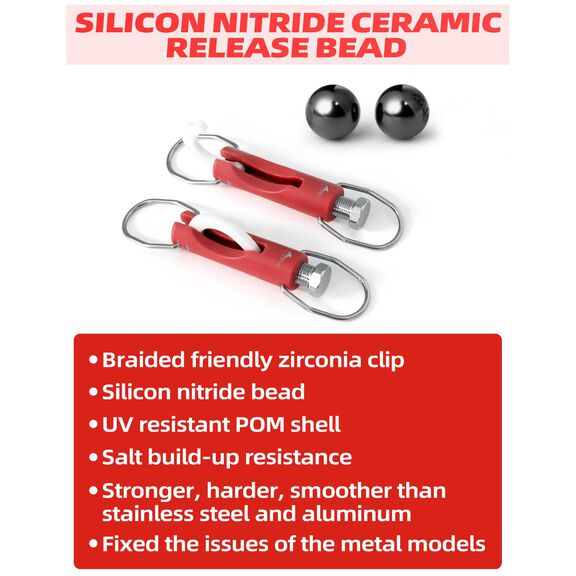 BLUEWING Zirconia Outrigger Release Clips Red, 2pcs image number 2