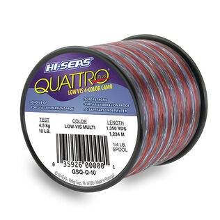 Quattro Plus Low-visibility Monofilament Line, 12Lb, 4-Color Camo