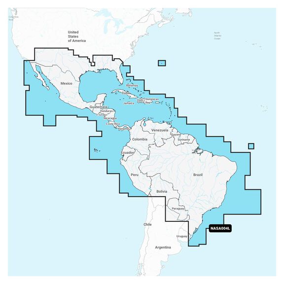Navionics+ SA004L Mexico, Caribbean to Brazil, Electronic Chart image number 0